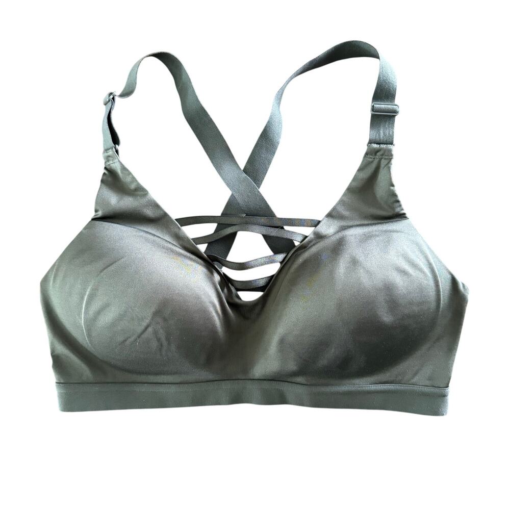 Victoria’s Secret Olive Green Strappy Sports Bra Criss Cross Back 36C